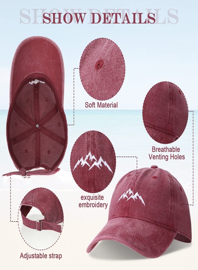 Leumoi 5 Pcs Unisex Vintage Washed Embroidered Baseball Cap Distressed Cotton Adjustable Summer Hat for Men Women Outdoor Sports - Image 3